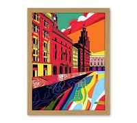 Artery8 Royal Albert Dock Liverpool Waterfront Pop Art Artwork Framed Wall Art Print 18X24 Inch