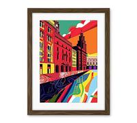 Artery8 Royal Albert Dock Liverpool Waterfront Pop Art Artwork Framed Wall Art Print 18X24 Inch