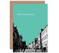 Artery8 Royal Mile Edinburgh Teal Greetings Card in Green Artery8 Green