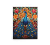 Artery8 Royal Peacock Exotic Bird Canvas Wall Art Print | Size: W24" x H32" Artery8 Multicolor W24" x H32"