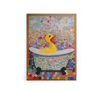 Artery8 Rubber Duck Bath Time Bathroom Nursery Canvas Wall Art Print | Size: W12" x H16" Artery8 Multicolor W12" x H16"