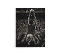Artery8 Rugby Sport Lineout Catch Canvas Wall Art Print in Black | Size: W18" x H24" Artery8 Black W18" x H24"