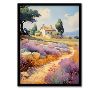 Artery8 Rural France Country House Watercolour Painting Artwork Framed Wall Art Print 18X24 Inch