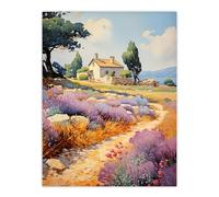 Artery8 Rural France Country House Watercolour Painting Large Wall Art Poster Print Thick Paper 18X24 Inch