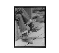 Artery8 Russell Lee Boots & Spurs Vintage Photograph Framed Canvas Art Print in Grey | Size: W18" x H24" Artery8 Grey W18" x H24"