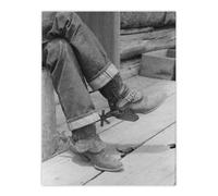 Artery8 Russell Lee Boots & Spurs Vintage Photograph Wall Art Print in Grey | Size: W18" x H24" Artery8 Grey W18" x H24"
