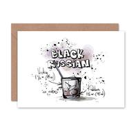 Artery8 Russian Cocktail Drink Recipe Drawing Birthday Card Artery8 Multicolor