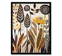 Artery8 Rustic Abstract Wildflowers Painting Folk Art Living Room Artwork Framed Wall Art Print 18X24 Inch