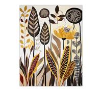 Artery8 Rustic Abstract Wildflowers Painting Folk Art Living Room Large Wall Art Poster Print Thick Paper 18X24 Inch