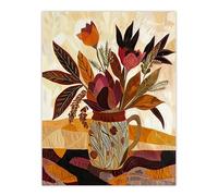 Artery8 Rustic Autumnal Flower Bouquet in Vase Painting Living Room Extra Large XL Wall Art Poster Print