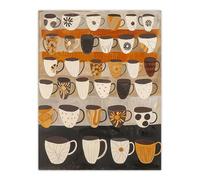 Artery8 Rustic Earthy Tea Coffee Mugs Folk Art Retro Kitchen Extra Large XL Wall Art Poster Print