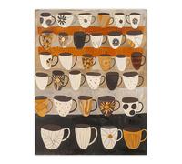 Artery8 Rustic Earthy Tea Coffee Mugs Folk Art Retro Wall Art Print in Brown | Size: W12" x H16" Artery8 Brown W12" x H16"