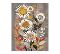 Artery8 Rustic Wildflower Painting Floral Autumn Folk Art Living Room Extra Large XL Wall Art Poster Print