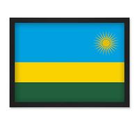 Artery8 Rwanda National Flag Patriotic Vexillology World Flags Country Region Poster Artwork Framed Wall Art Print A4