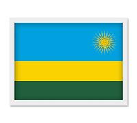 Artery8 Rwanda National Flag Patriotic Vexillology World Flags Country Region Poster Artwork Framed Wall Art Print A4