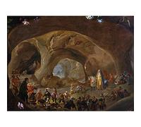 Artery8 Saftleven Temptation Of St Anthony Religious Painting Large Wall Art Poster Print Thick Paper 18X24 Inch