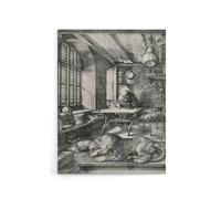 Artery8 Saint Jerome in His Study Albrecht Durer Canvas Wall Art Print in Grey | Size: W12" x H16" Artery8 Grey W12" x H16"