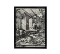 Artery8 Saint Jerome in His Study Albrecht Durer Framed Canvas Wall Art Print in Grey | Size: W12" x H16" Artery8 Grey W12" x H16"