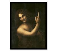 Artery8 Saint John the Baptist da Vinci Vintage Framed Wall Art Print in Black | Size: W12" x H16" Artery8 Black W12" x H16"