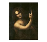Artery8 Saint John the Baptist da Vinci Vintage Wall Art Print Poster in Black | Size: W18" x H24" Artery8 Black W18" x H24"