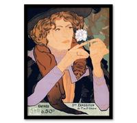 Artery8 Salon des Cent Vintage Advert Vintage Framed Wall Art Print de Feure | Size: A4 Artery8 Multicolor A4