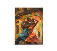 Artery8 Salsa Cuban Street Dance Colourful Canvas Wall Art Print | Size: W18" x H24" Artery8 Multicolor W18" x H24"