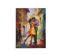 Artery8 Salsa Latin Street Dance Colourful Canvas Wall Art Print | Size: W12" x H16" Artery8 Multicolor W12" x H16"