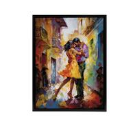 Artery8 Salsa Latin Street Dance Colourful Framed Canvas Wall Art Print | Size: W18" x H24" Artery8 Multicolor W18" x H24"