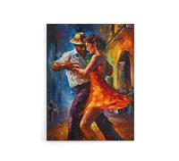 Artery8 Salsa Street Dance Colourful Dancing Canvas Wall Art Print | Size: W24" x H32" Artery8 Multicolor W24" x H32"
