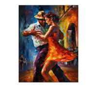 Wall Art Print Salsa Street Dance Colourful Dancing Painting Rhythm Body Energy Theatre Arts Artwork Poster Artery8 Multi W24 inch x H32 inch