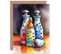 Artery8 Salt And Pepper Ceramic Shakers Modern Folk Art New Home Sealed Greeting Card Plus Envelope Blank inside