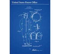 Artery8 Sample Aviator Suit Flight 1918 Patent Plan Premium Wall Art Canvas Print 18X24 Inch