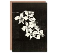 Artery8 Samuel J De Mesquita Art Card Black and White Orchid Flower