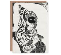 Artery8 Samuel J De Mesquita Art Card Masked Woman with Cape