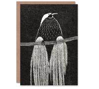 Artery8 Samuel J De Mesquita Art Card Stylised Bird of Paradise in White Artery8 White