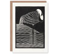 Artery8 Samuel J De Mesquita Art Card Stylised White Necked Crane