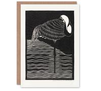 Artery8 Samuel J De Mesquita Art Card Stylised White Necked Crane