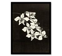Artery8 Samuel J De Mesquita Framed Wall Art Black & White Orchid Flower | Size: A3 Artery8 Black A3