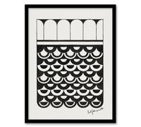 Artery8 Samuel J De Mesquita Framed Wall Art Geometric Ornament of Scales in White | Size: A4 Artery8 White A4