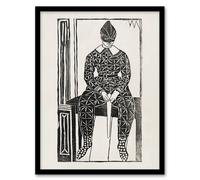 Artery8 Samuel J De Mesquita Framed Wall Art Print Harlequin Clown Portrait in White | Size: A3 Artery8 White A3