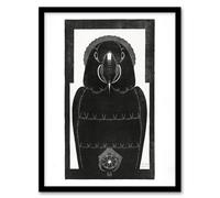 Artery8 Samuel J De Mesquita Framed Wall Art Print Stylised Ara Macaw Parrot in White | Size: A3 Artery8 White A3