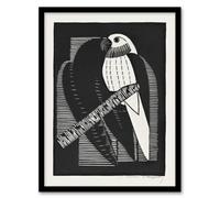 Artery8 Samuel J De Mesquita Framed Wall Art Print Stylised Parakeet Birds in Black | Size: A4 Artery8 Black A4