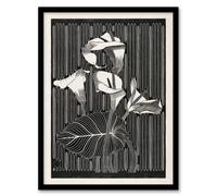 Artery8 Samuel J De Mesquita Framed Wall Art Stylised Calla Lily Flowers - A4 Size