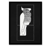 Artery8 Samuel J De Mesquita Framed Wall Art Sulphur Crested Cockatoo Parrot in Black | Size: A4 Artery8 Black A4