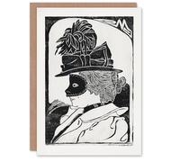 Artery8 Samuel J De Mesquita Personalised Art Card Pierrette Woman With Mask