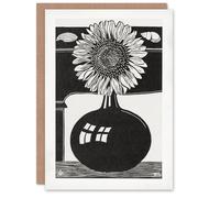 Artery8 Samuel J De Mesquita Personalised Art Card Stylised Sunflower in a Vase