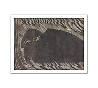 Artery8 Samuel Jessurun De Mesquita Reclining Bison Artwork Framed Wall Art Print 18X24 Inch