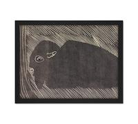 Artery8 Samuel Jessurun De Mesquita Reclining Bison Artwork Framed Wall Art Print 18X24 Inch
