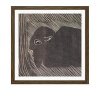 Artery8 Samuel Jessurun De Mesquita Reclining Bison Square Wooden Framed Wall Art Print Picture 16X16 Inch