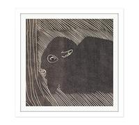 Artery8 Samuel Jessurun De Mesquita Reclining Bison Square Wooden Framed Wall Art Print Picture 16X16 Inch